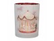 Skleněný svícen na čajovou svíčku kolotoč Christmas Carousel - Ø 10*13 cm Clayre & Eef