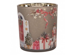 Skleněný svícen na čajovou svíčku Louskáček Nutcracker - Ø 7*8 cm