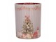 Skleněný svícen na čajovou svíčku stromek Christmas - Ø 10*13 cm Clayre & Eef