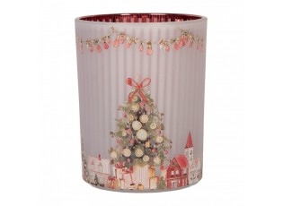 Skleněný svícen na čajovou svíčku Christmas Tree - Ø 10*13 cm