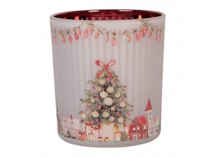 Skleněný svícen na čajovou svíčku Christmas Tree - Ø 7*8 cm