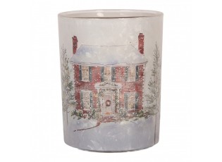 Skleněný svícen na čajovou svíčku Christmas House - Ø 10*13 cm