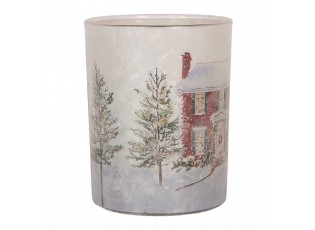 Skleněný svícen na čajovou svíčku Christmas House - Ø 10*13 cm