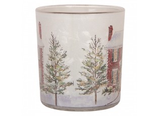 Skleněný svícen na čajovou svíčku Christmas House - Ø 7*8 cm