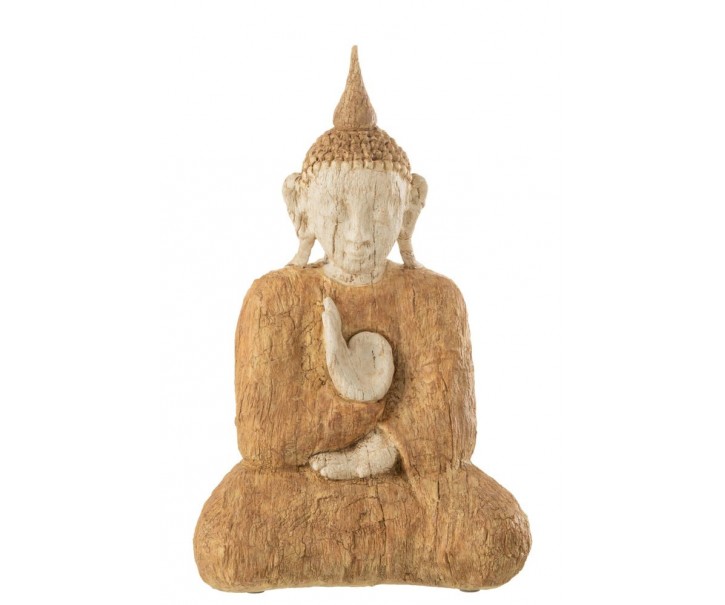 Béžová dekorace sedící Buddha - 24*17*40 cm J-Line by Jolipa