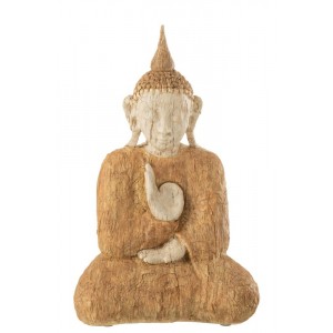 Béžová dekorace sedící Buddha - 24*17*40 cm