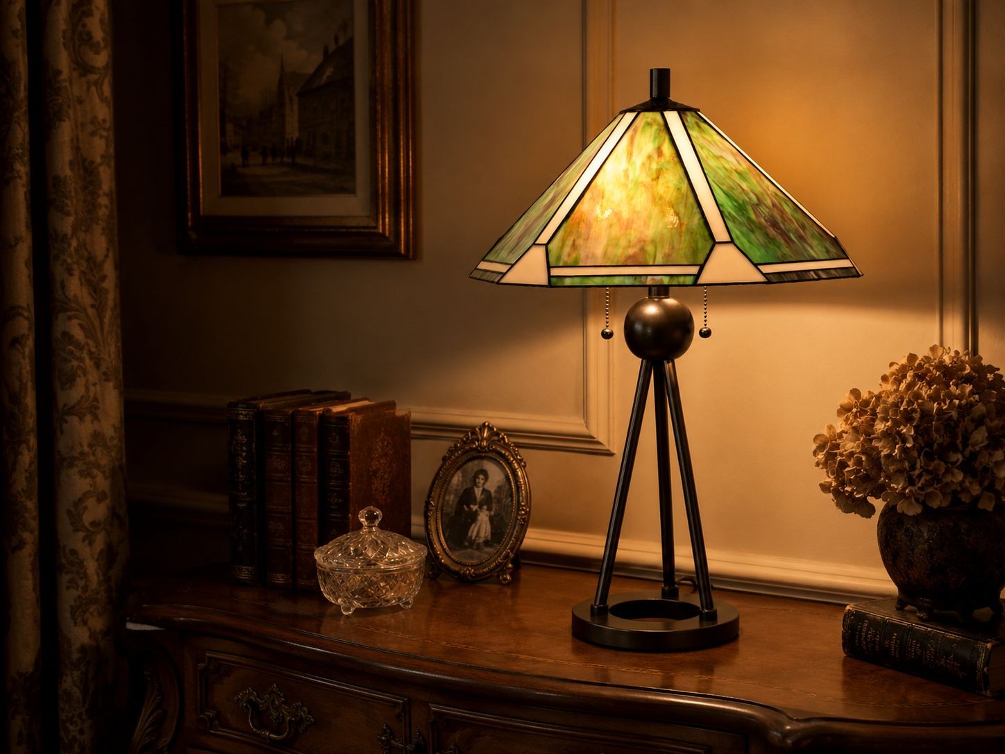 Stolní Tiffany lampa Laverna - Ø 50*73 cm 