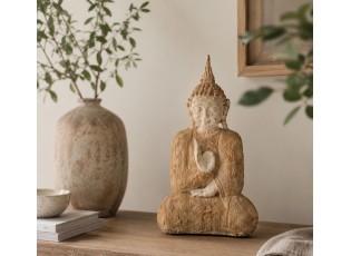Béžová dekorace sedící Buddha - 24*17*40 cm