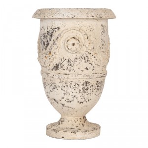 Béžový antik květináč s patinou - Ø 24*36 cm