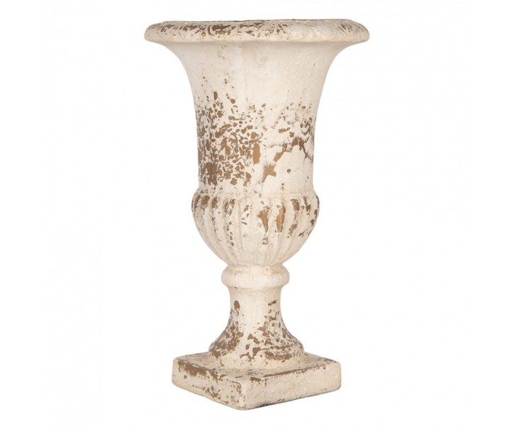 Béžový antik květináč s patinou - Ø 25*42 cm Clayre & Eef