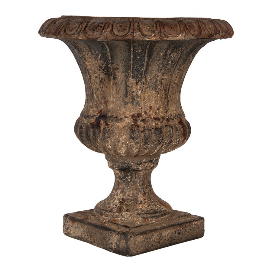 Hnědý antik květináč s patinou – historie ve vaší zahradě - Ø 35*40 cm