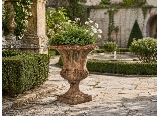 Hnědý antik květináč s patinou – historie ve vaší zahradě - Ø 35*40 cm