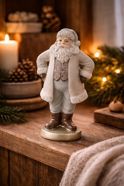 Christmas Decoration Figurine Santa Claus 8x6x15 Cm Grey Plastic - 8.0 cm Clayre & Eef Christmas Decoration Figurine Santa Claus 8x6x15 Cm Grey Plastic - 8.0 cm Clayre & Eef