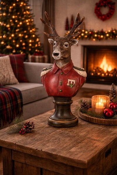 Vánoční dekorace busta jelen Deer - 12*10*27 cm Clayre & Eef Vánoční dekorace busta jelen Deer - 12*10*27 cm Clayre & Eef