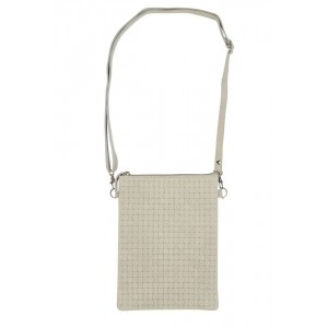 Béžová crossbody kabelka z hovězí kůže - 23*17*1cm