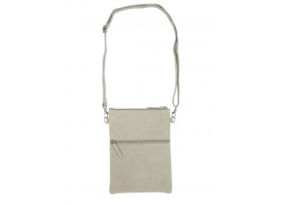 Béžová crossbody kabelka z hovězí kůže - 23*17*1cm