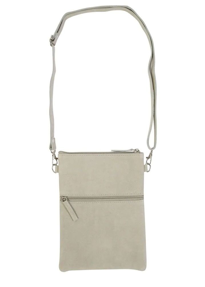 Béžová crossbody kabelka z hovězí kůže - 23*17*1cm