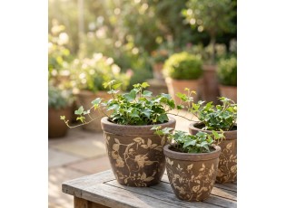 Dekorativní obal na květináč Vintage Charm S - Ø 13*11 cm