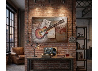 3D kovový obraz Metal Guitar - 100*5*75 cm