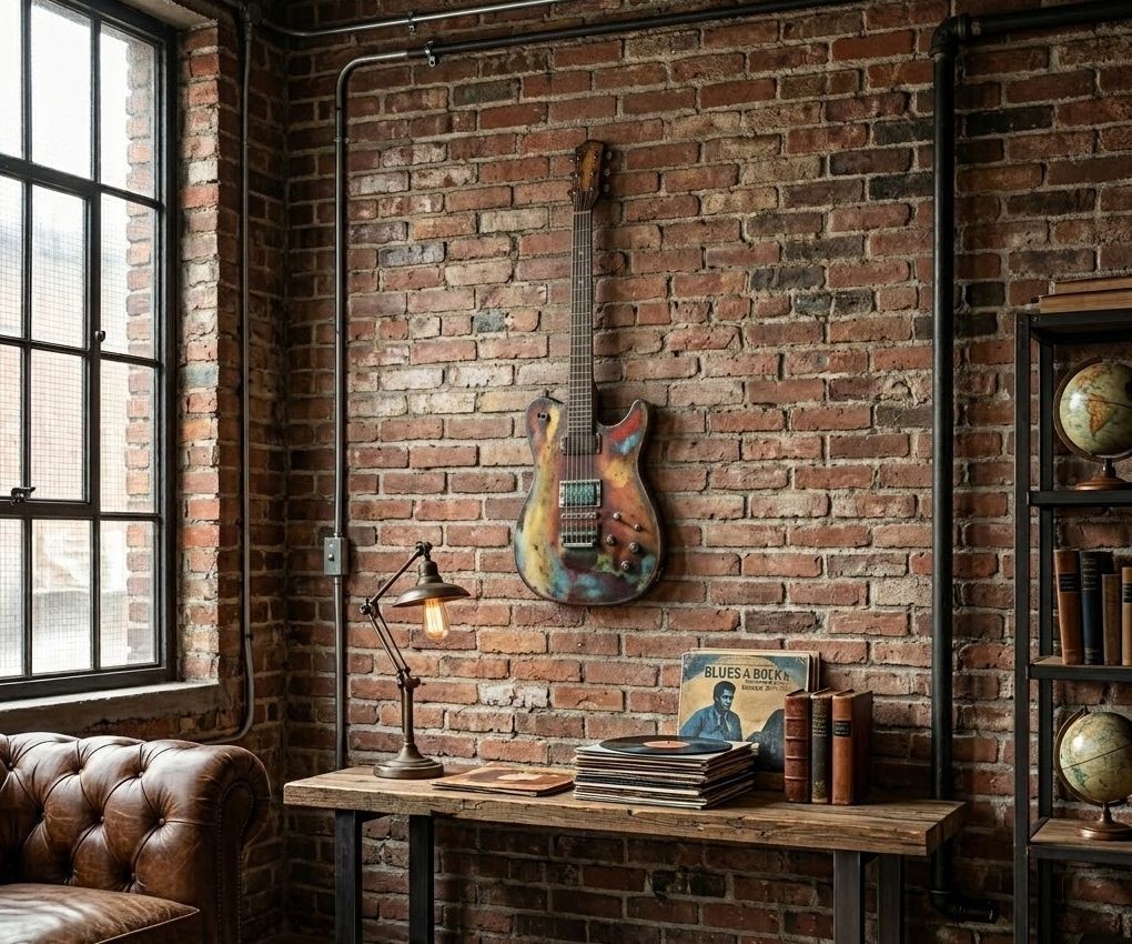3D kovový obraz Guitar Metal - 28*2*83 cm