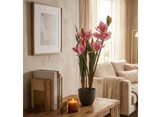 Půvabná umělá orchidej v květináči - 14*14*55 cm