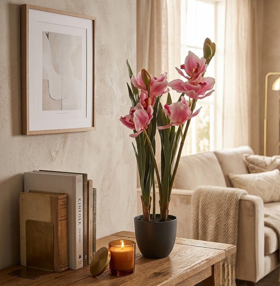 Dekorační umělá květina orchidej - 14*14*55 cm