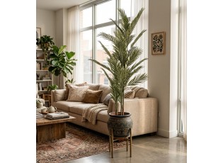 Impozantní umělá palma v květináči – kus exotiky - 25*25*180 cm