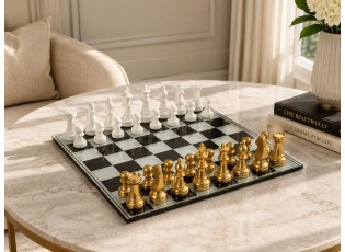 Luxusní šachová sada Chess Bronze & White – 60*15*60 cm
