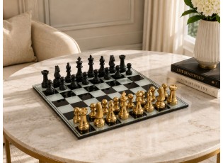 Luxusní šachová sada Chess Bronze & Black – 60*15*60 cm