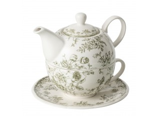 Bílá porcelánová konvička tea for one Vintage Blossom - 6*6*13 cm