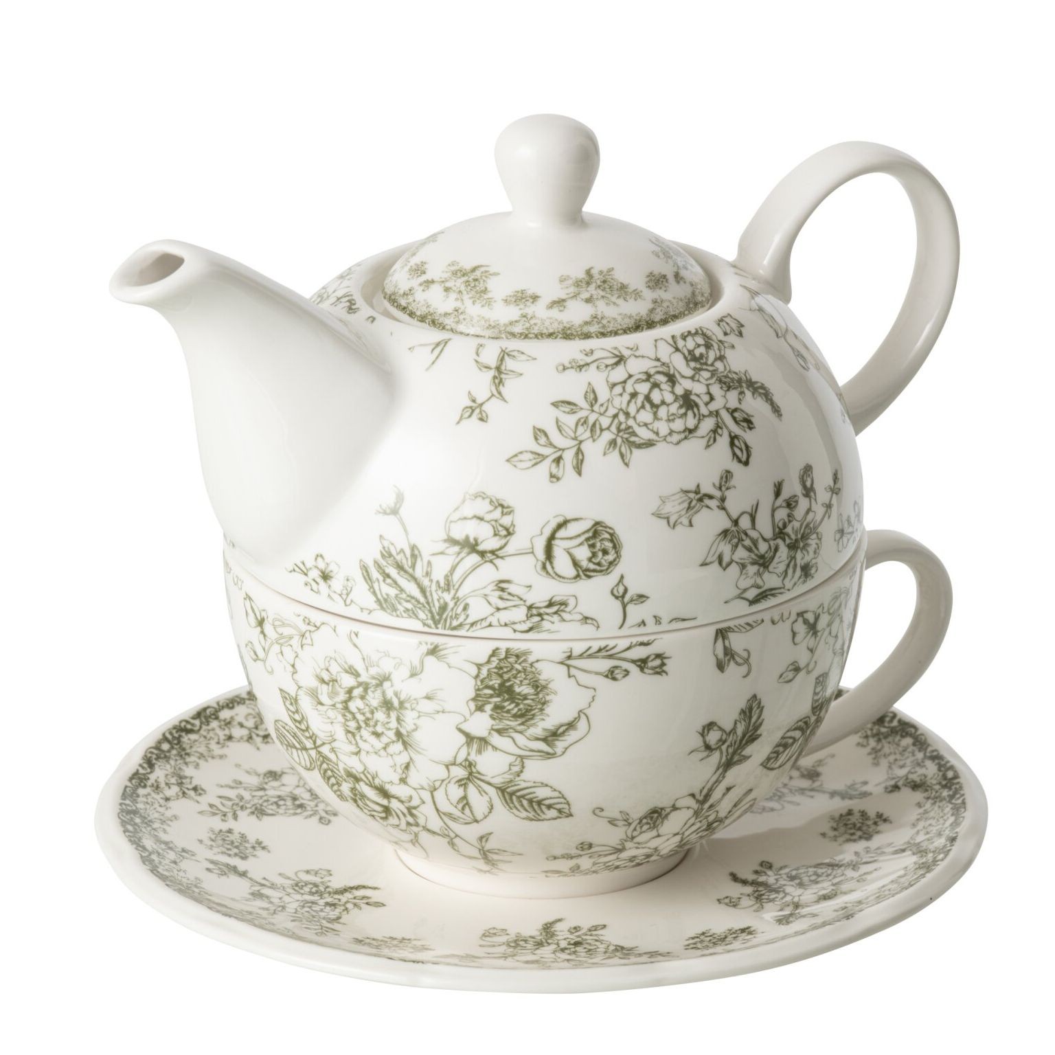 Bílá porcelánová konvička tea for one Vintage Blossom - 6*6*13 cm