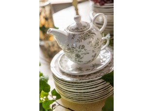 Bílá porcelánová konvička tea for one Vintage Blossom - 6*6*13 cm