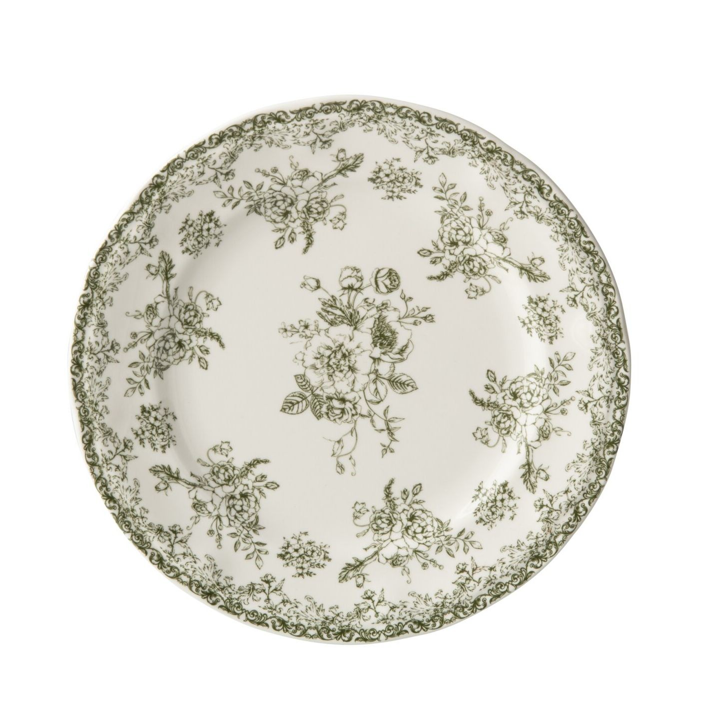 Bílý porcelánový dezertní talířek Vintage Blossom - ⌀ 20*1,8 cm