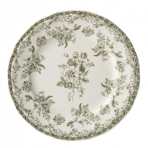 Bílý porcelánový jídelní talíř Vintage Blossom - ⌀26*2,2 cm