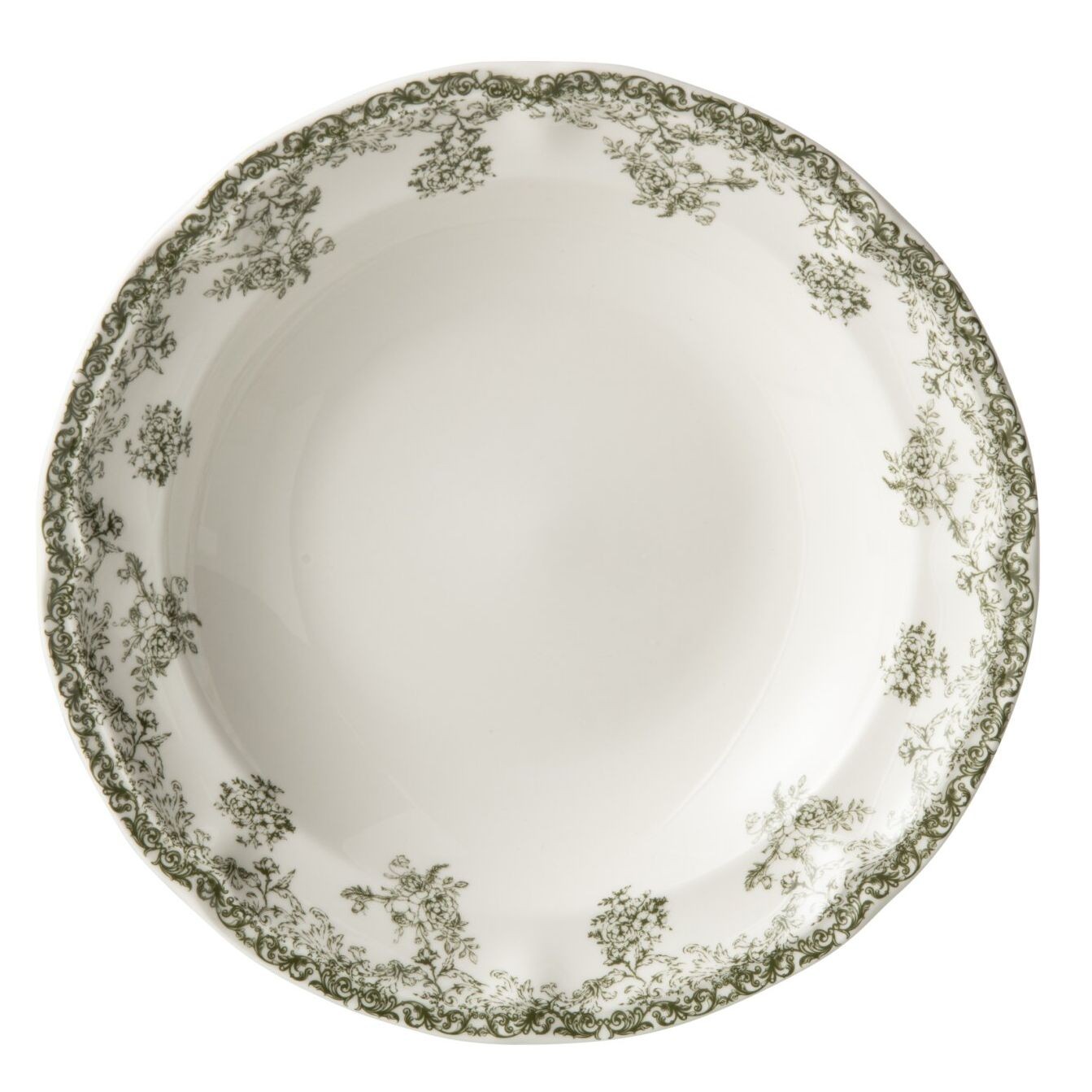 Bílý porcelánový hluboký talíř Vintage Blossom - ⌀22*3,4 cm