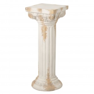 Béžový antik dekorační sloup pod květiny Antiqou - 35*35*92 cm