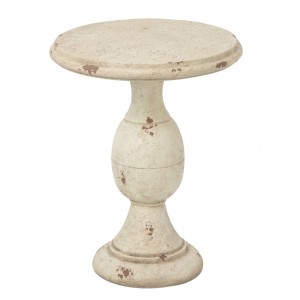 Béžový antik odkládací stůl Antiqou French - Ø 41*58 cm