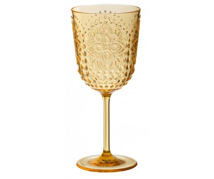 Meruňková plastová sklenička na noze Aqua Apricot - Ø 9*20cm / 400ml J-Line by Jolipa