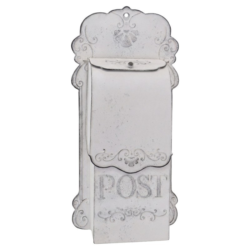 Bílá retro poštovní schránka Post - 23*10*50 cm