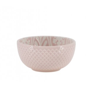 Růžová porcelánová miska s květy uvnitř Arés - Ø 7,5*3,5 cm / 100ml