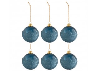 Sada 6 ks modrých vánočních ozdob Sugar Blue - Ø 8 cm