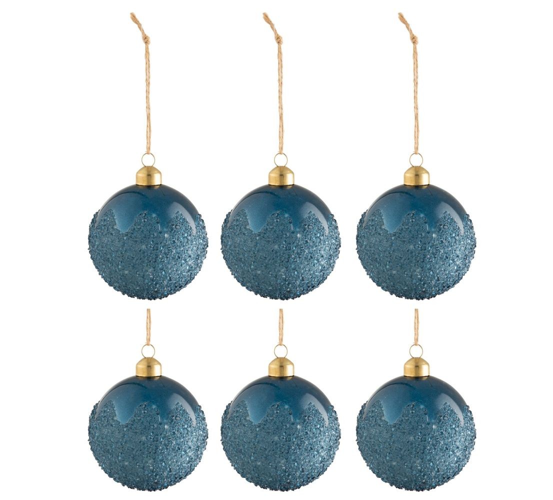 Sada 6 ks modrých vánočních ozdob Sugar Blue - Ø 8 cm