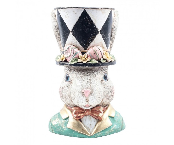 Decorative Figurine Rabbit White Plastic Figurine - 20*18*30 cm Clayre & Eef