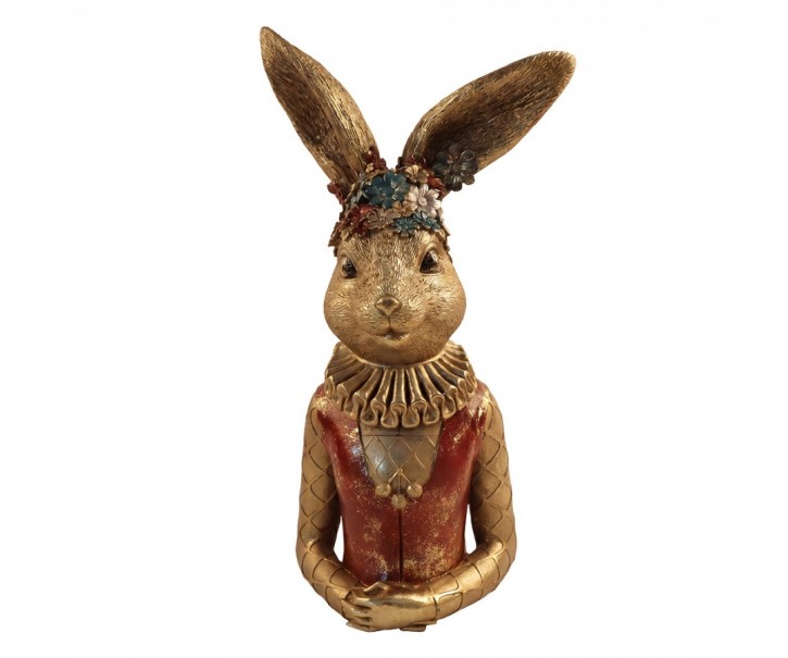 Decorative Figurine Rabbit Gold Colored Plastic Figurine - 27*17*51 cm Clayre & Eef