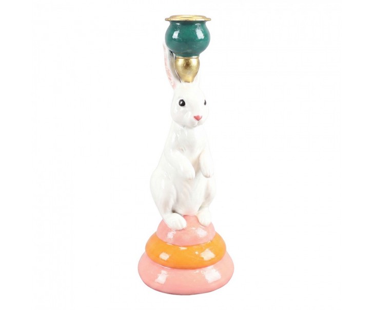 Decorative Figurine Rabbit White Plastic Figurine - ? 10*23 cm Clayre & Eef