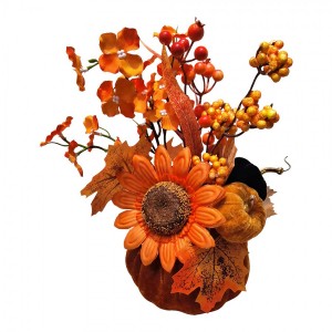 Dekorace dýně zdobená větvičkami - Ø 15*35 cm