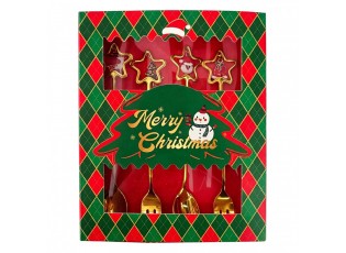 Dessert Cutlery SET 4 Gold Colored Metal Christmas Decoration Christmas - 2*12 cm (4)