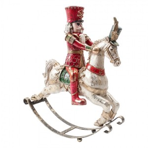 Vintage figurka Louskáček na houpoacím koníkovi - 32*10*35 cm