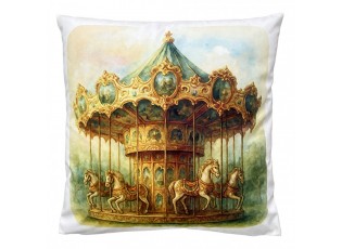 Dekorační polštář kolotoč s koníky Vintage Carousel - 45*45*4 cm