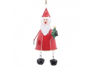 Christmas Ornament Santa Claus Red Metal - 29.0 cm